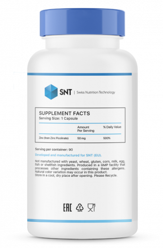 SNT Zinc Picolinate 50 mg, 90 капсул